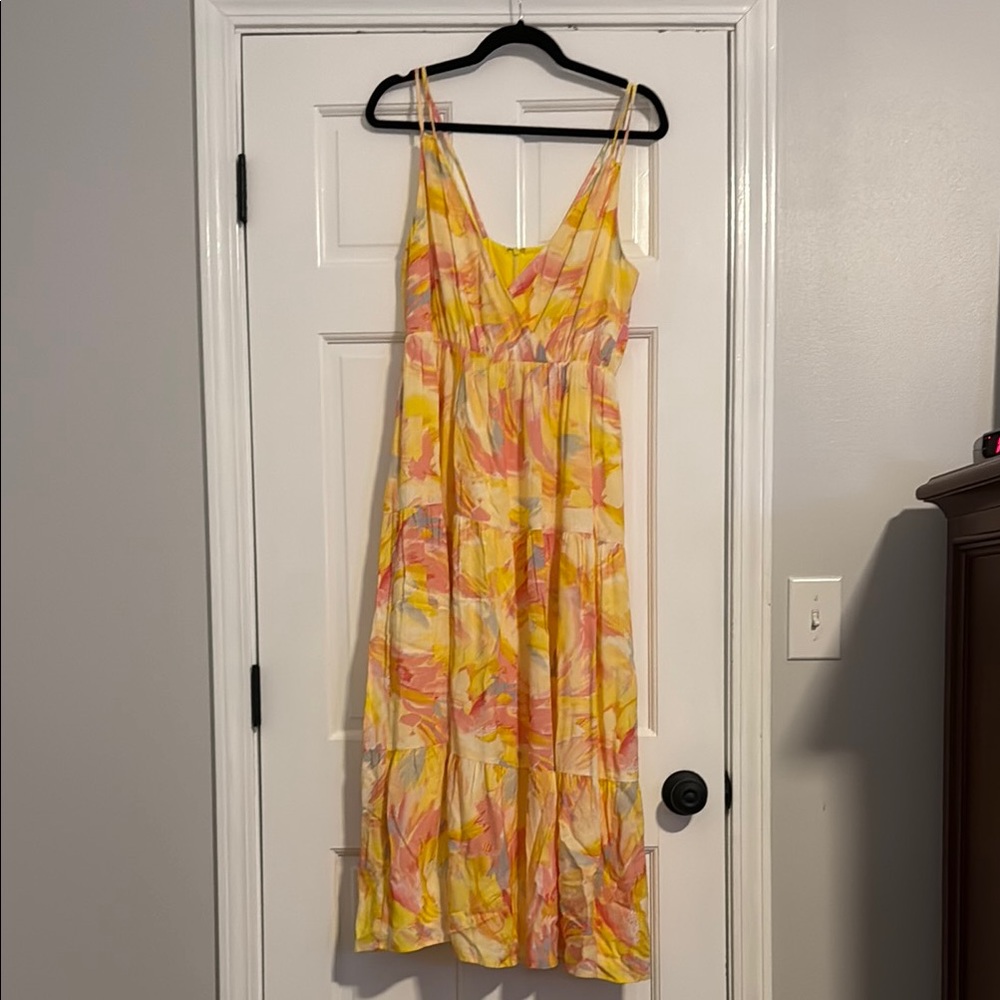 Adelyn Rae Yellow Orange Spaghetti Strap Sundress